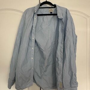 J.Crew Blue Striped Slim Long Sleeve Button Down